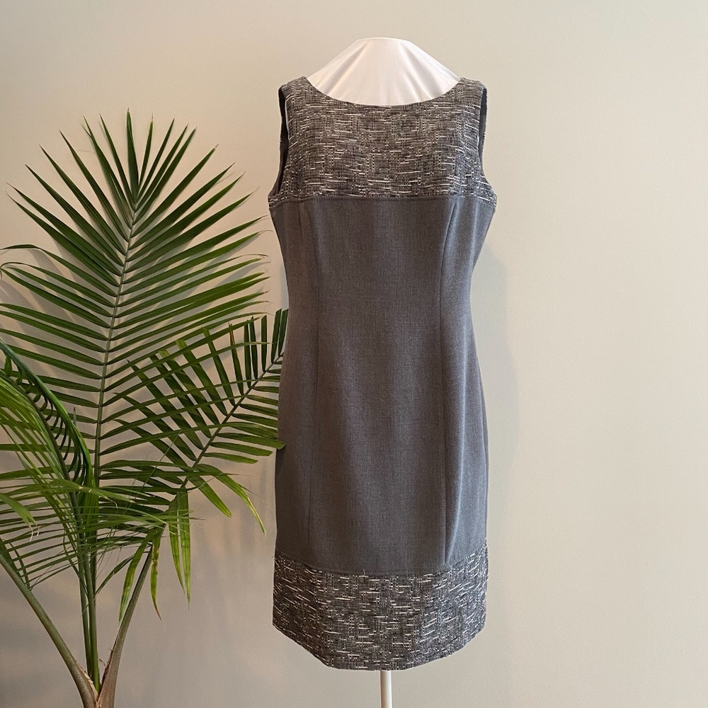 Tahari Gray Sheath-style Dress / 10